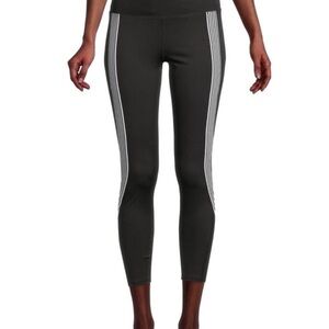 Nanette Laporte Black Striped Mesh Detail Crop Leggings Size XS